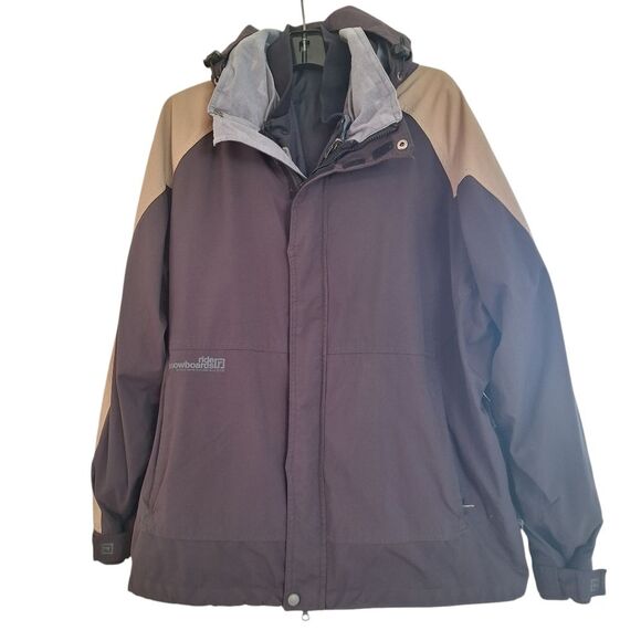 Ride Snowboards MTN Dry Series Jacket Multi-Way Black Tan Heavy Duty Men XL Coat